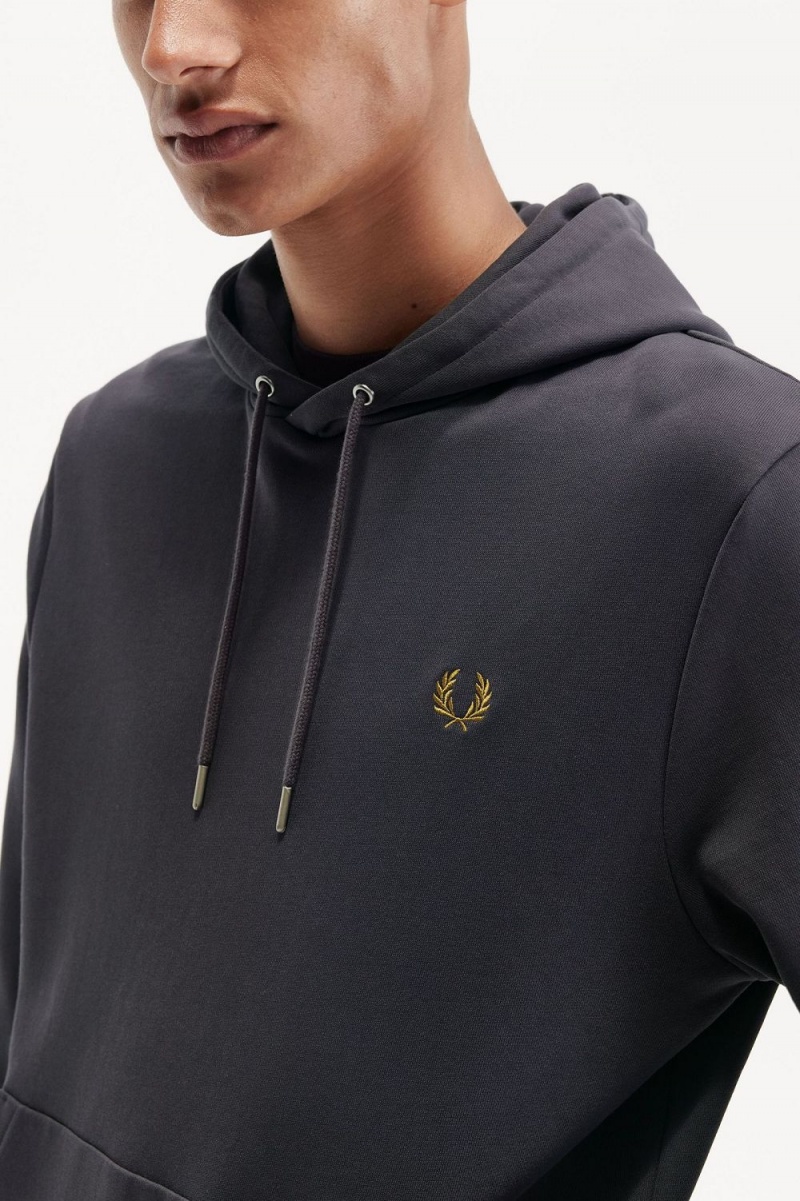 Fred Perry Tipped Hooded Men's Sweatshirts Anchor Grey Dark Coffee | REAKF1563