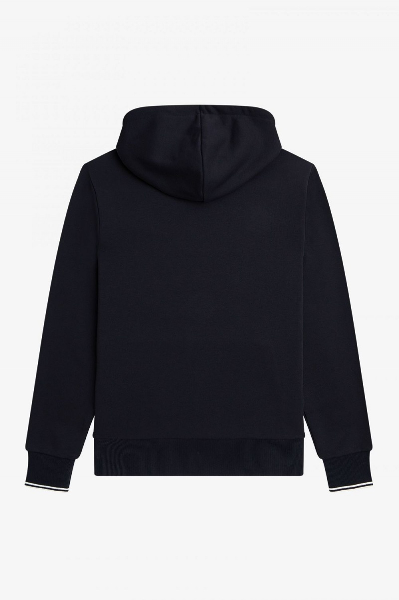 Fred Perry Tipped Hooded Men's Sweatshirts Navy | YOSRQ3201