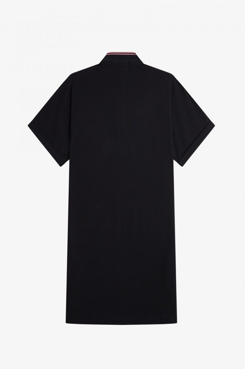 Fred Perry Tipped Piqué Shirt Women's Dress Black | JDGWF1382