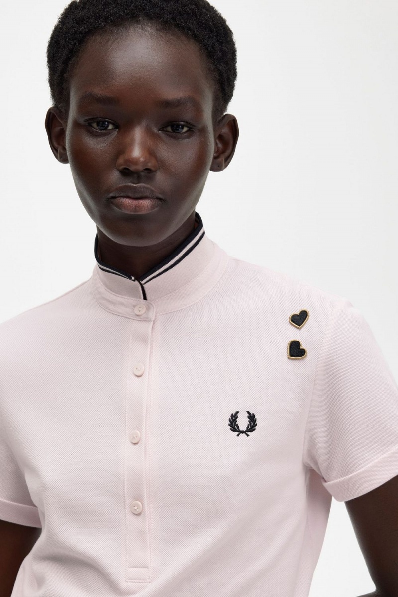 Fred Perry Tipped Piqué Women's Polo Shirt Milky Pink | SPOIU3902