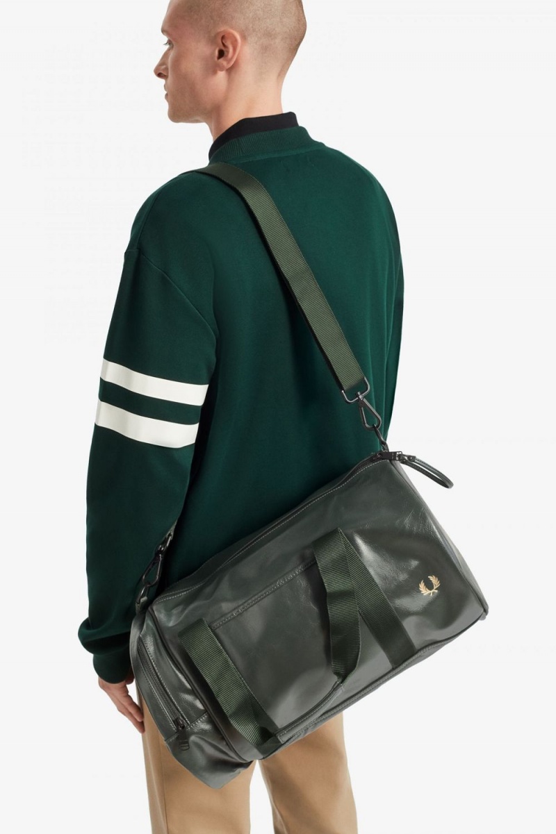 Fred Perry Tonal Barrel Men's Bags Dark Green | TKRPM3812