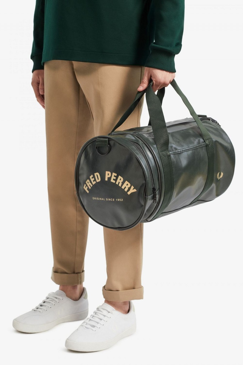 Fred Perry Tonal Barrel Men's Bags Dark Green | TKRPM3812