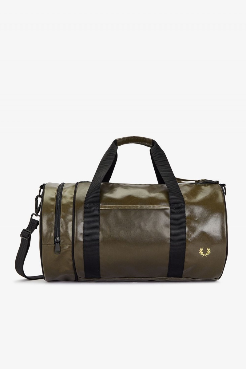 Fred Perry Tonal Barrel Men's Bags Uniform Green Gold | ICVSR5946