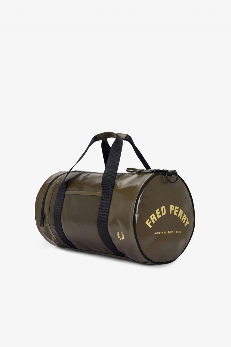 Fred Perry Tonal Barrel Men's Bags Uniform Green Gold | ICVSR5946