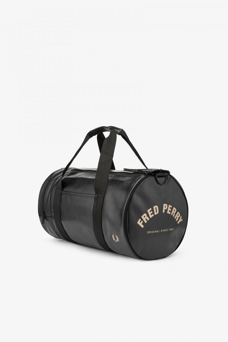 Fred Perry Tonal PU Barrel Men's Bags Black | ZDKPE0753