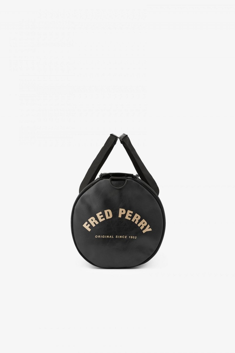 Fred Perry Tonal PU Barrel Men's Bags Black | ZDKPE0753