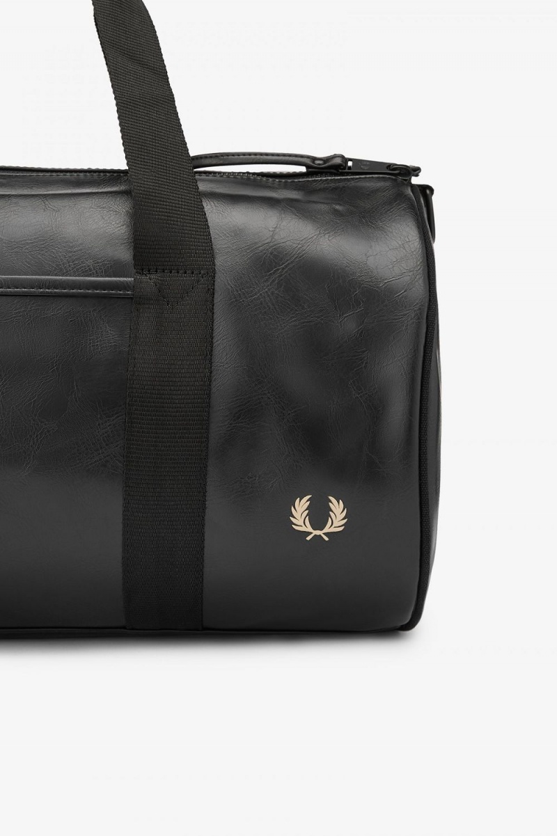 Fred Perry Tonal PU Barrel Men's Bags Black | ZDKPE0753