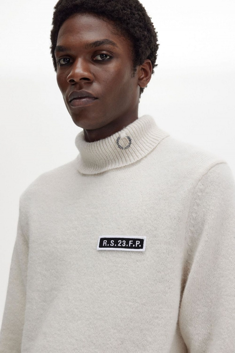 Fred Perry Turtleneck Men's Jumper Beige | TQGRI1704