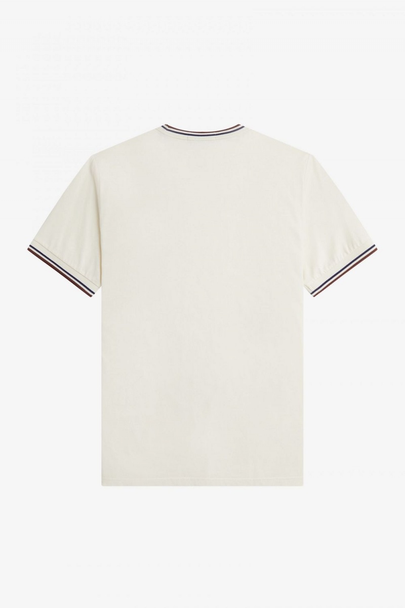 Fred Perry Twin Tipped Men's T-Shirt Beige Whisky Brown | QAHPC0276