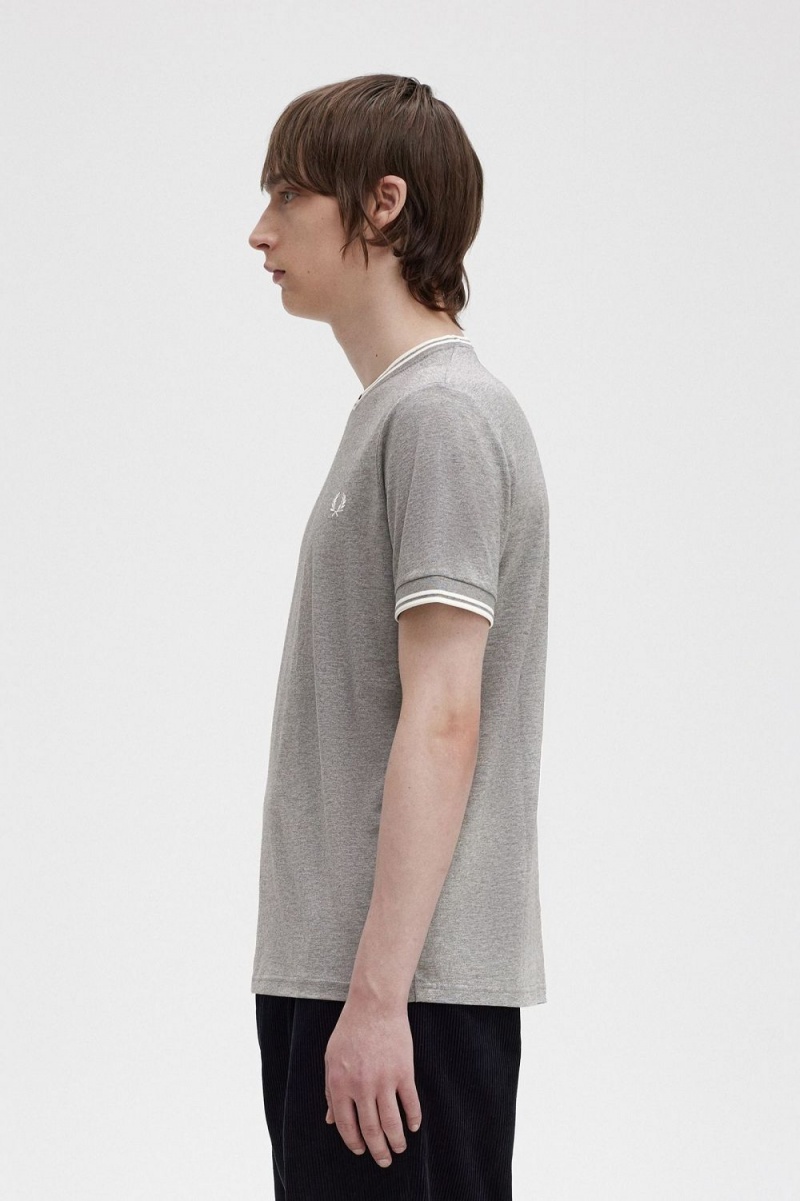 Fred Perry Twin Tipped Men's T-Shirt Grey | IDGJK2650