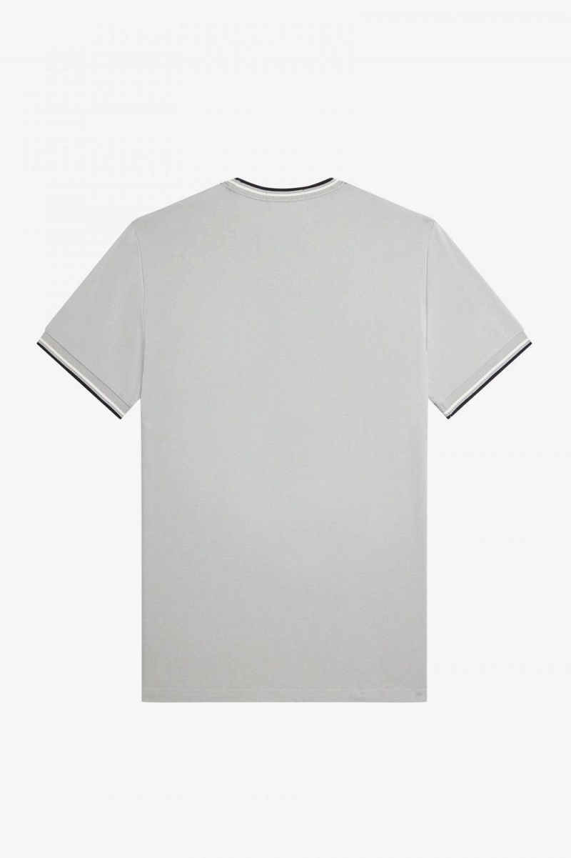 Fred Perry Twin Tipped Men's T-Shirt Grey | XPLQT4713