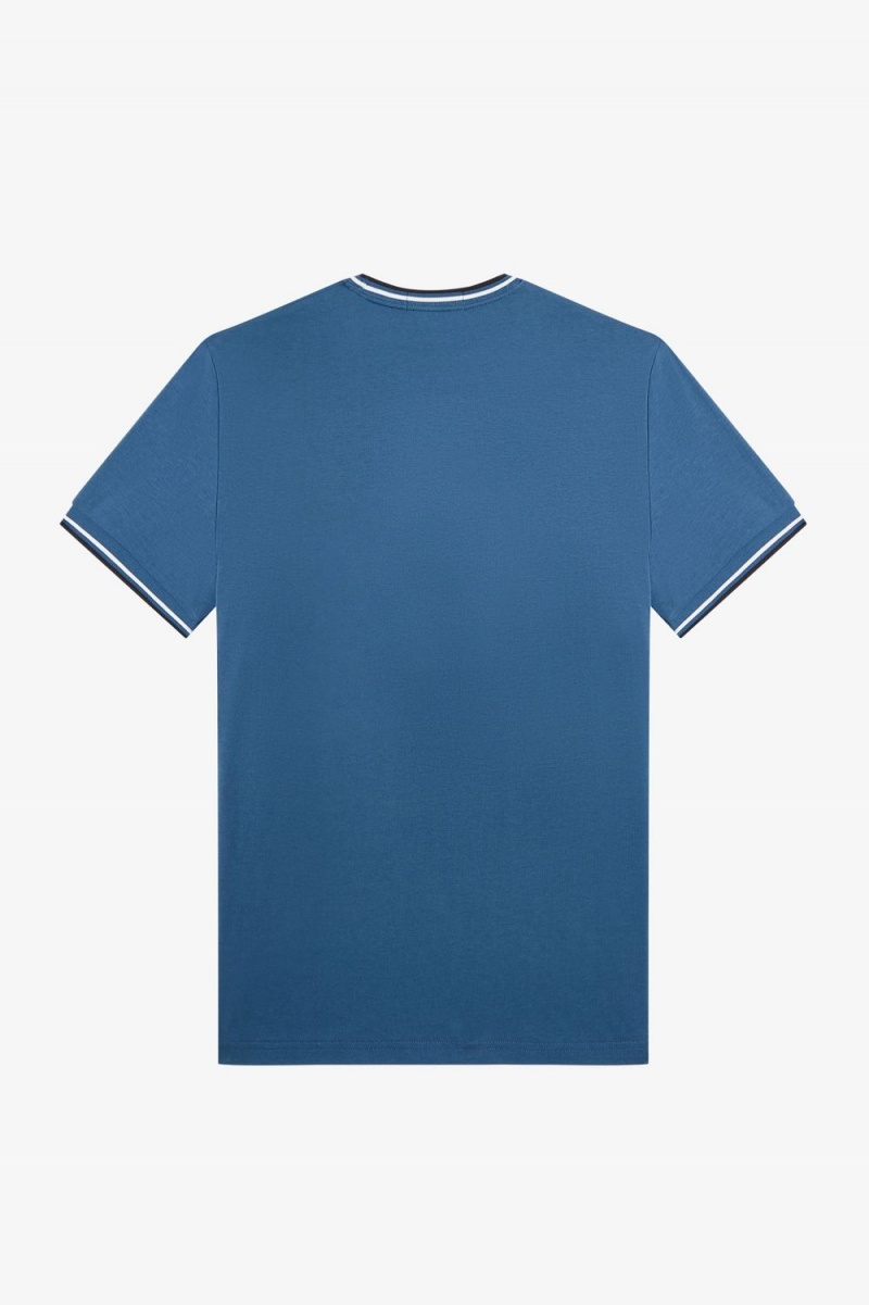 Fred Perry Twin Tipped Men's T-Shirt Midnight Blue | SHBMV0359