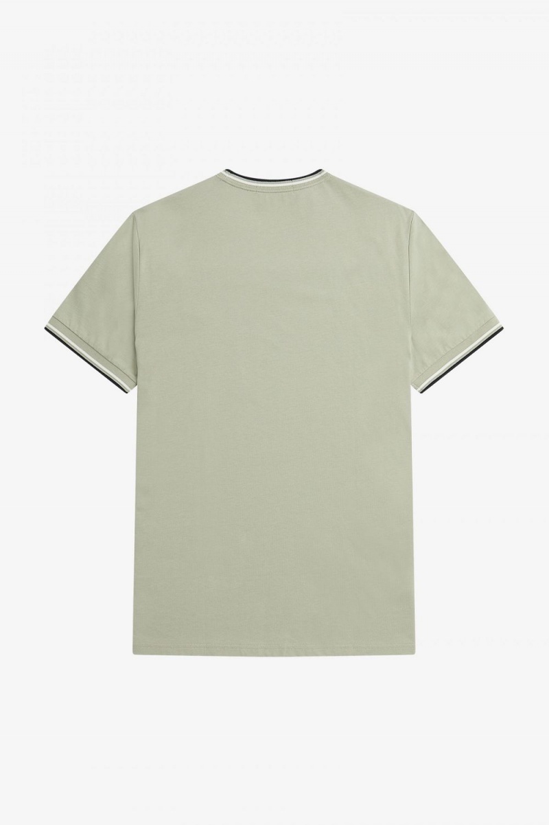 Fred Perry Twin Tipped Men's T-Shirt Mint | SKDMG0785