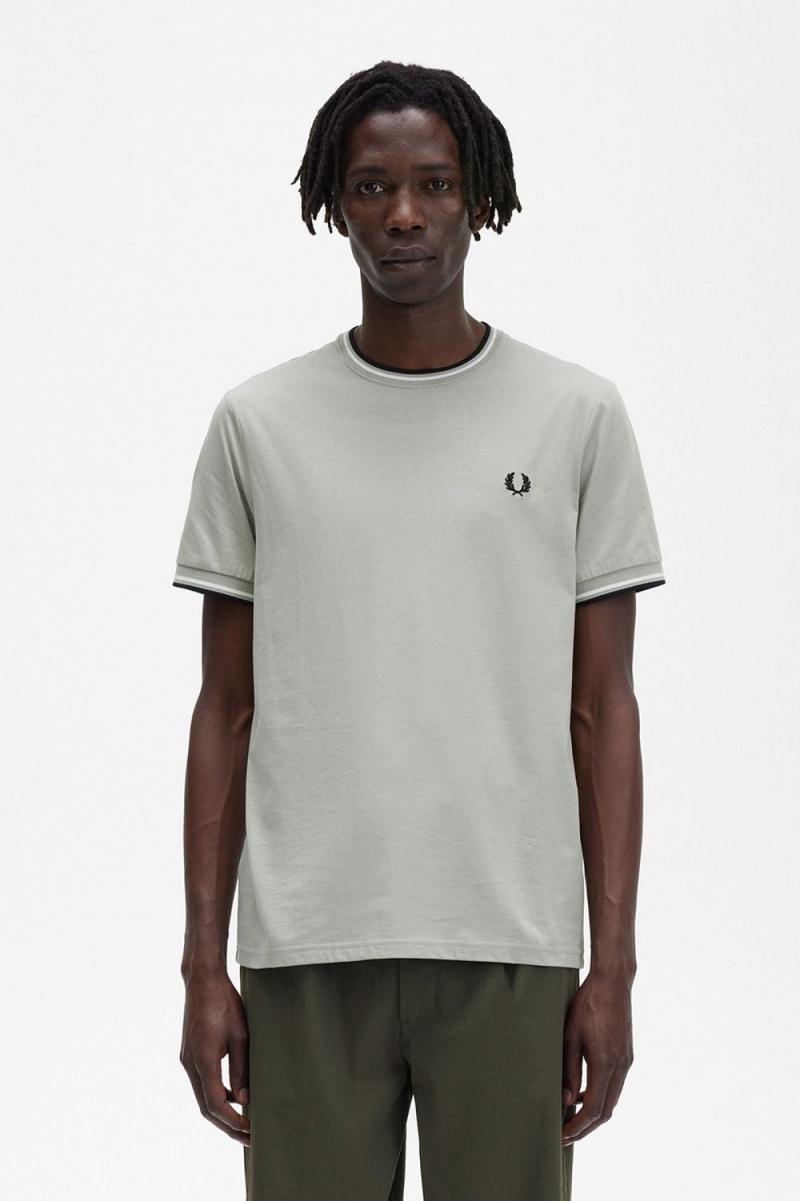 Fred Perry Twin Tipped Men\'s T-Shirt Mint | SKDMG0785