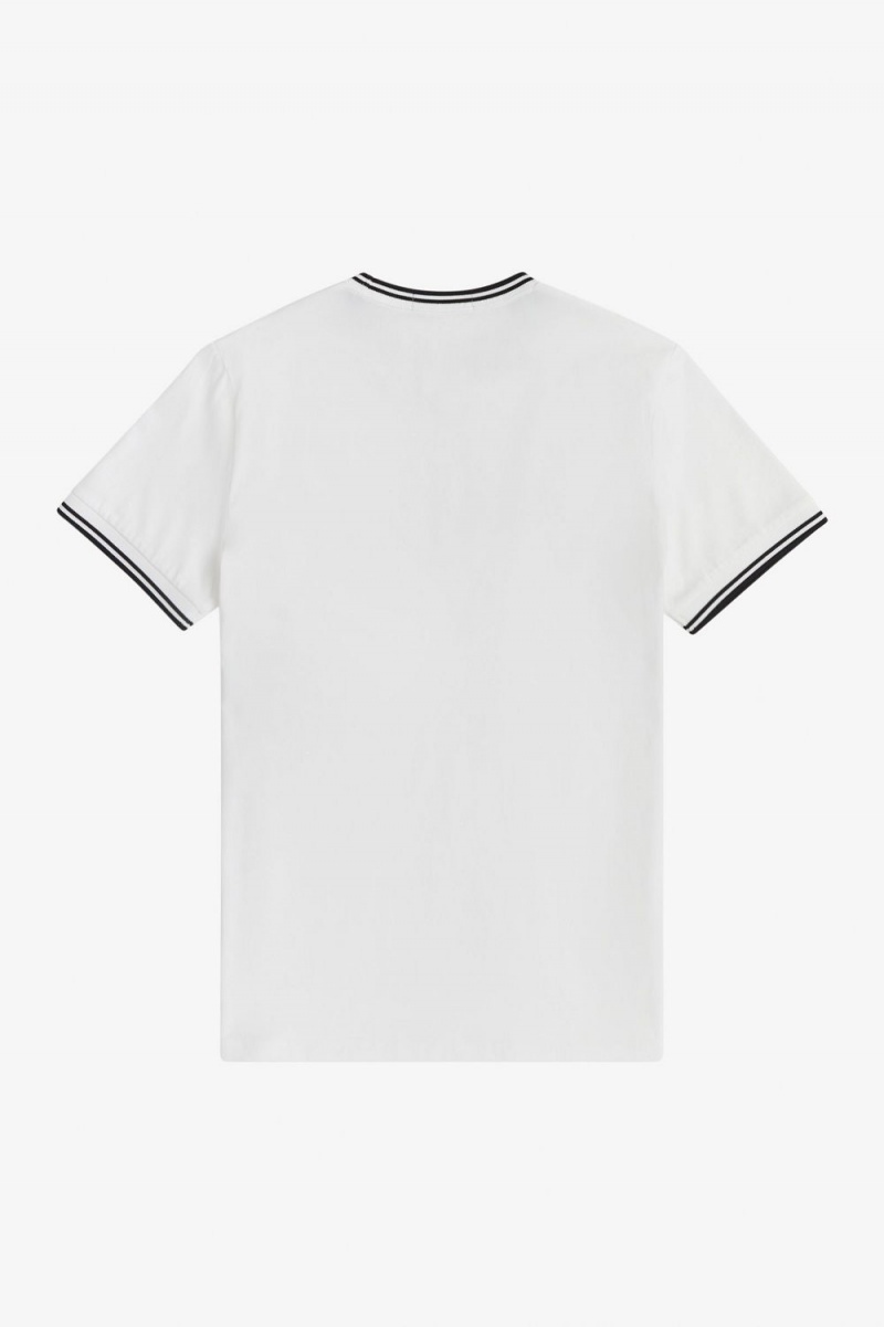 Fred Perry Twin Tipped Men's T-Shirt White | GSTWR0481