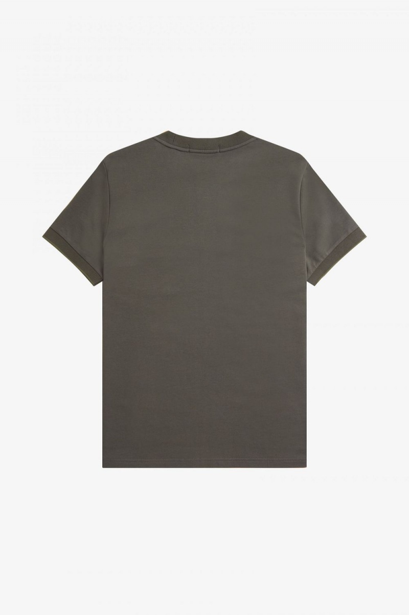 Fred Perry Twin Tipped Pocket Men's T-Shirt Field Green | ZTIHW1569