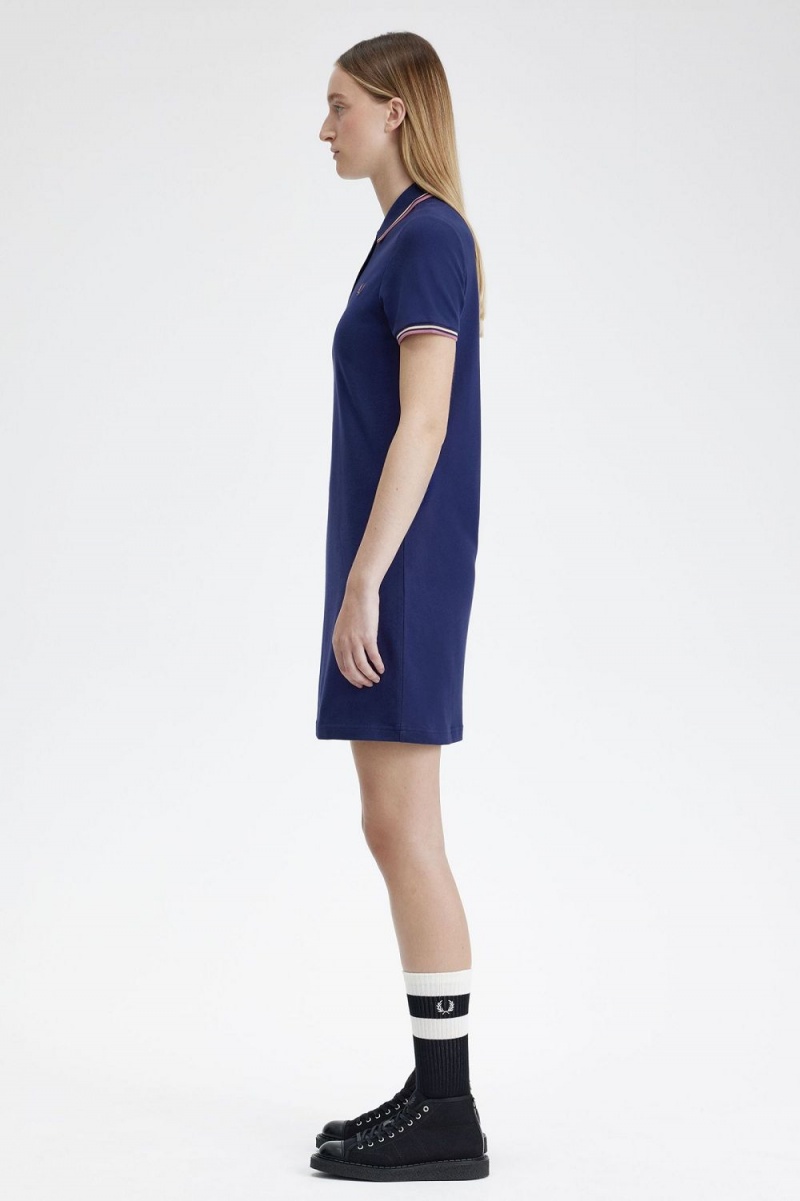 Fred Perry Twin Tipped Shirt Women's Dress French Navy | LQEPN1534