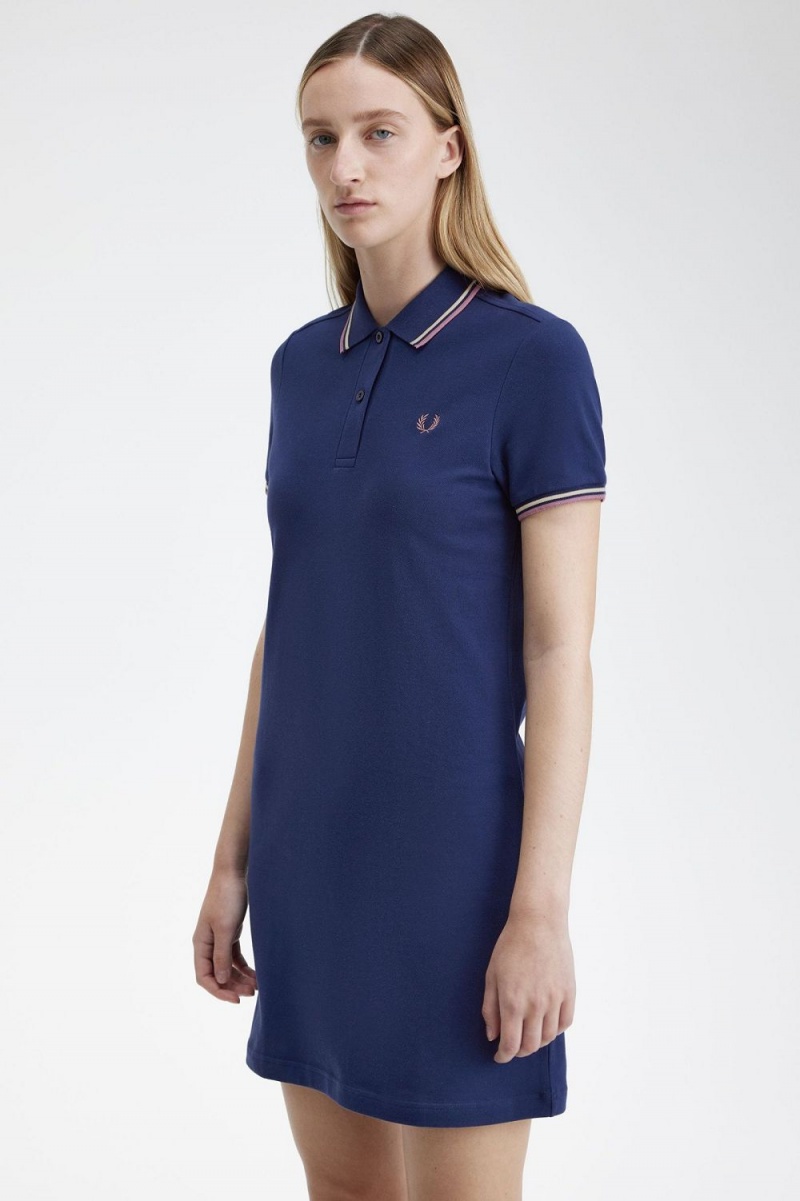 Fred Perry Twin Tipped Shirt Women's Dress French Navy | LQEPN1534