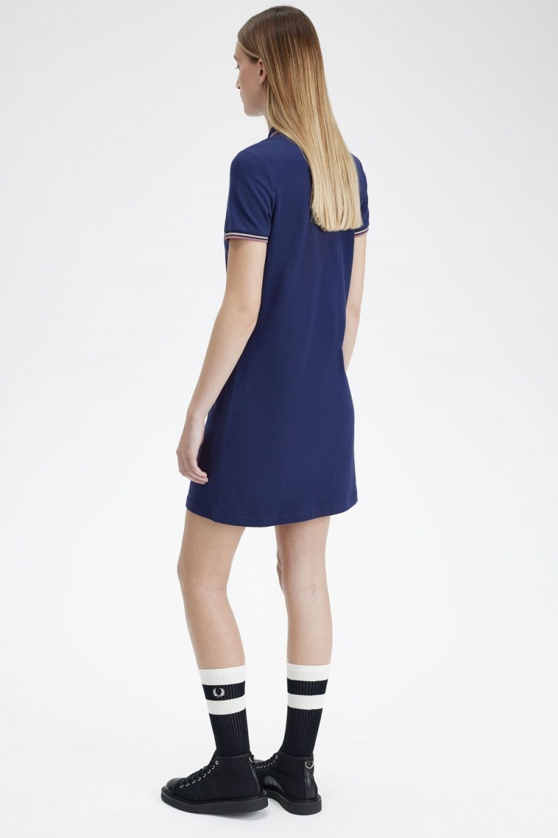 Fred Perry Twin Tipped Shirt Women's Dress French Navy | LQEPN1534