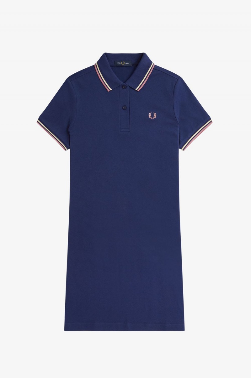 Fred Perry Twin Tipped Shirt Women's Dress French Navy | LQEPN1534