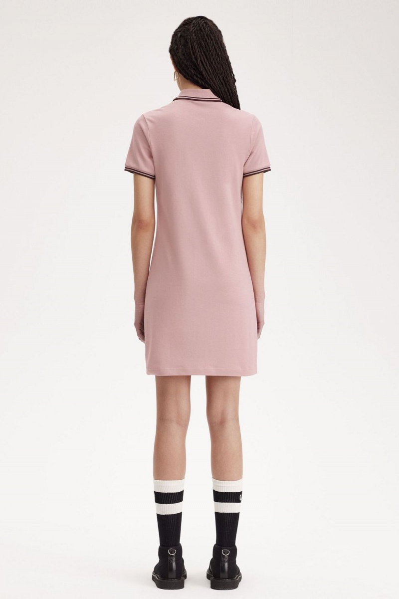 Fred Perry Twin Tipped Shirt Women's Dress Dusty Rose Pink | OMJGP3510