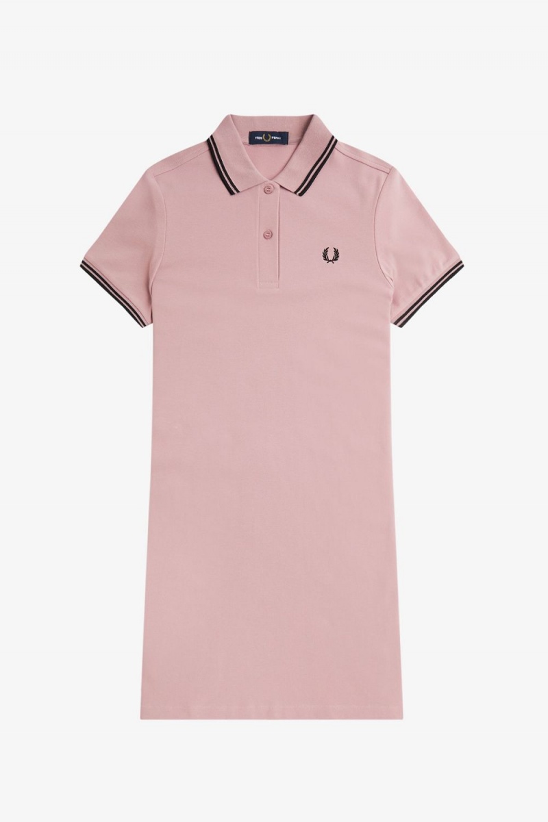 Fred Perry Twin Tipped Shirt Women's Dress Dusty Rose Pink | OMJGP3510