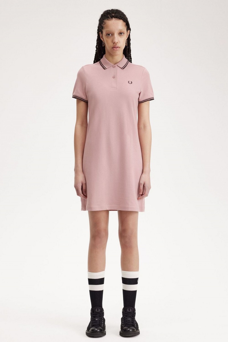 Fred Perry Twin Tipped Shirt Women\'s Dress Dusty Rose Pink | OMJGP3510