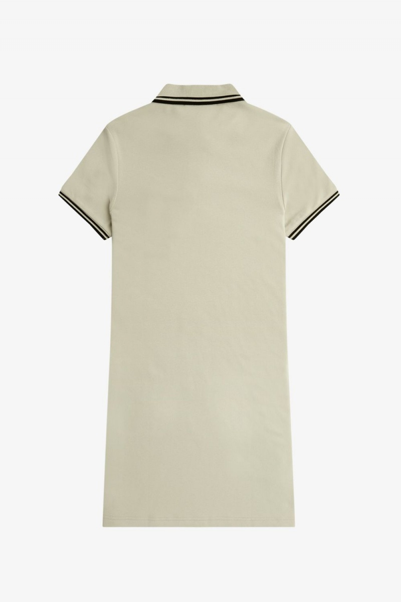 Fred Perry Twin Tipped Shirt Women's Dress Oatmeal | EVXCI7520