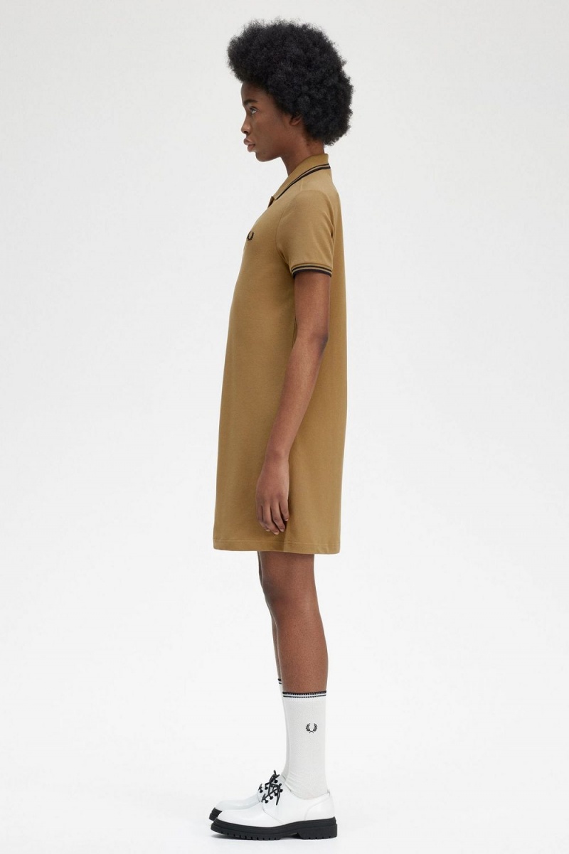 Fred Perry Twin Tipped Shirt Women's Dress Brown | APYRB7516