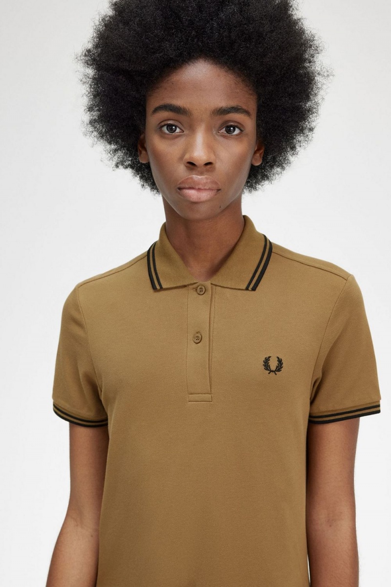 Fred Perry Twin Tipped Shirt Women's Dress Brown | APYRB7516