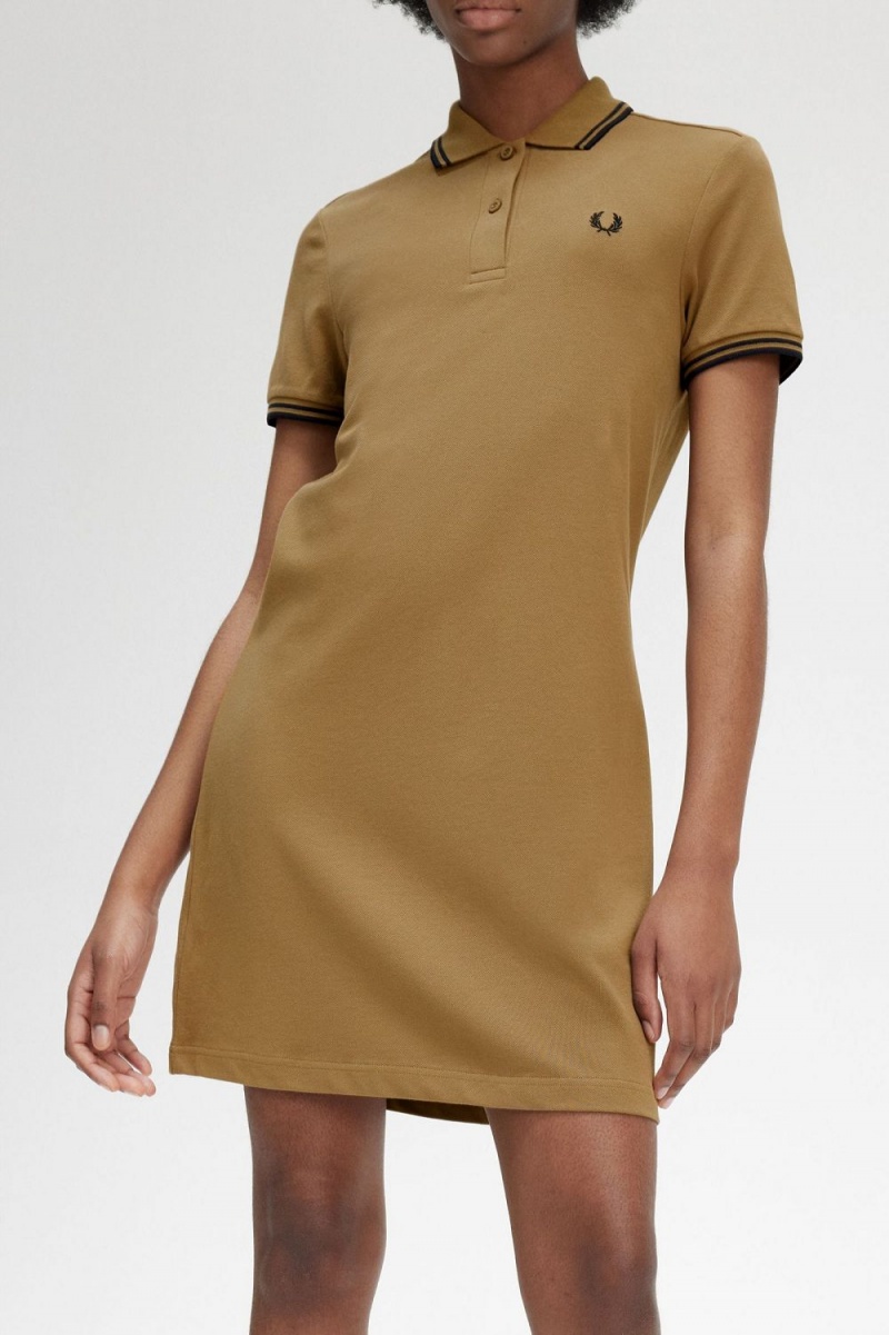 Fred Perry Twin Tipped Shirt Women's Dress Brown | APYRB7516