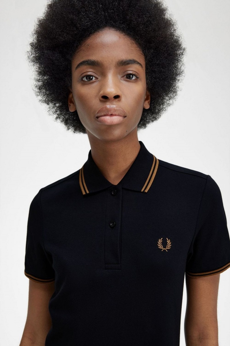 Fred Perry Twin Tipped Shirt Women's Dress Navy | OQIVC6724