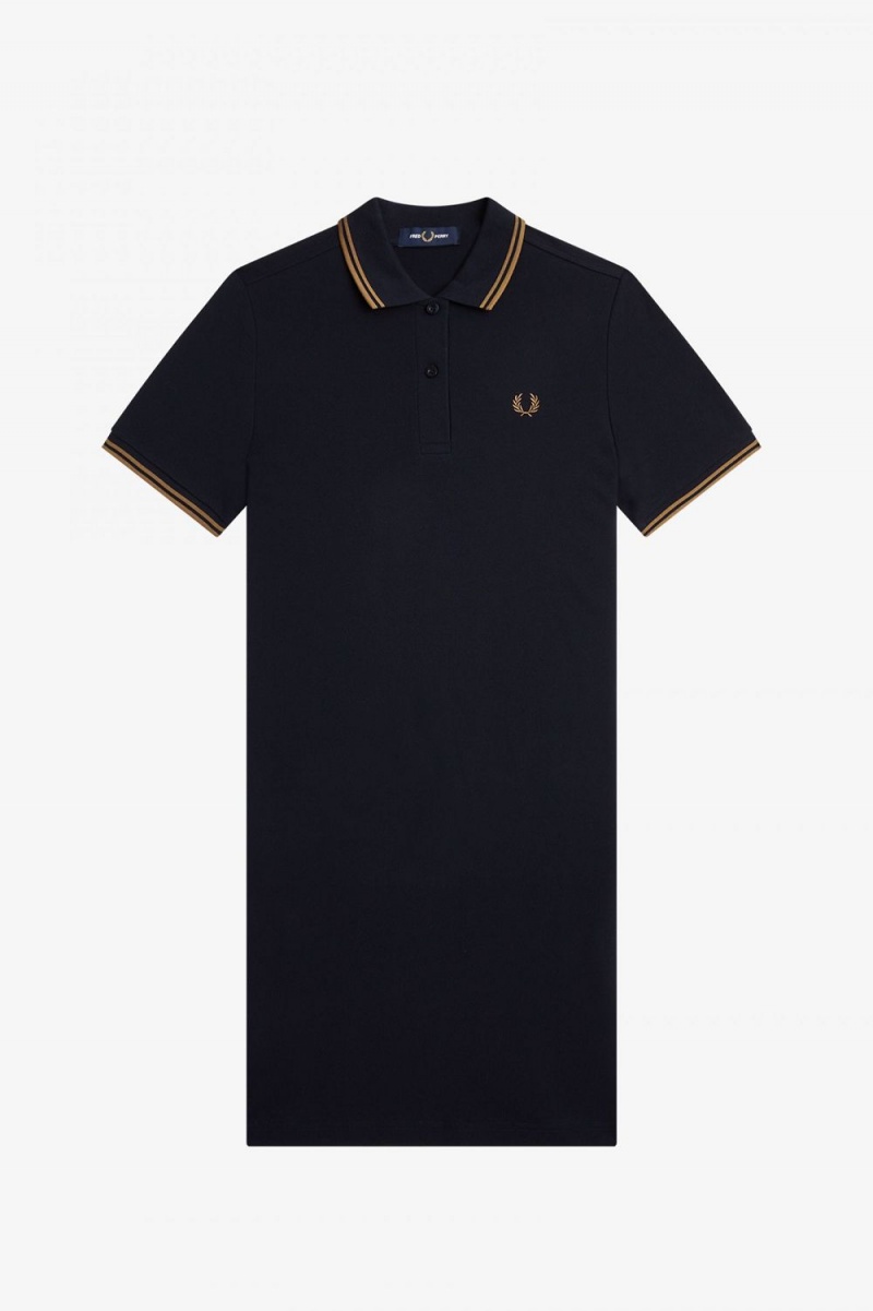 Fred Perry Twin Tipped Shirt Women's Dress Navy | OQIVC6724