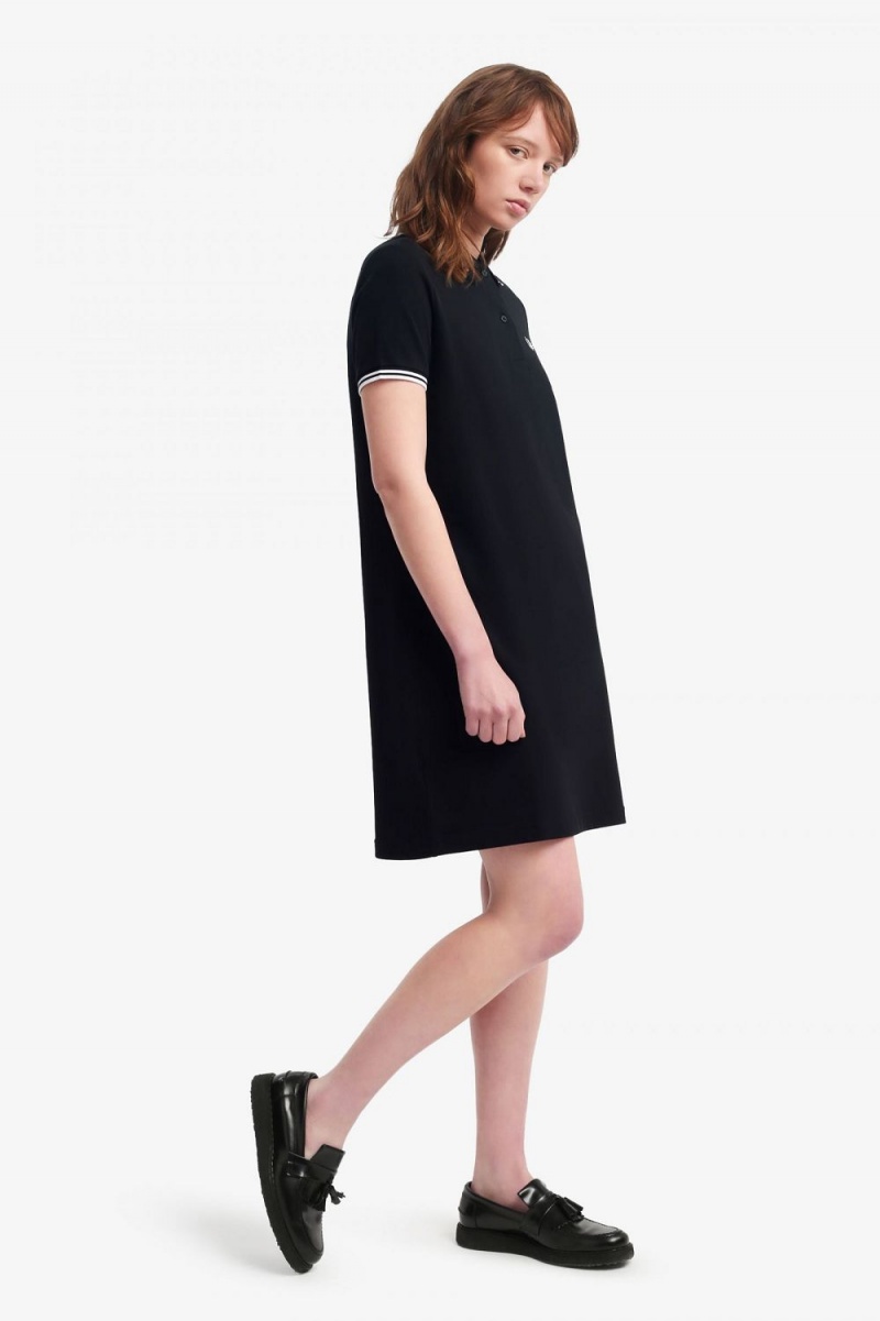 Fred Perry Twin Tipped Women's Dress Black | PLJGH9426