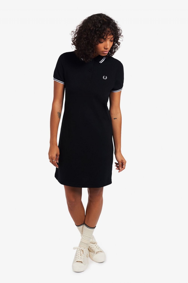 Fred Perry Twin Tipped Women's Dress Black | PLJGH9426