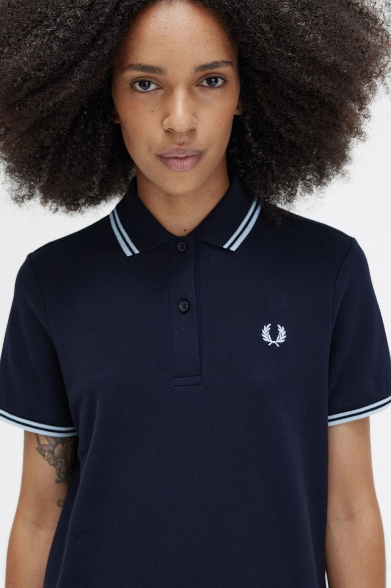 Fred Perry Twin Tipped Women's Dress Navy | OZYHX9460