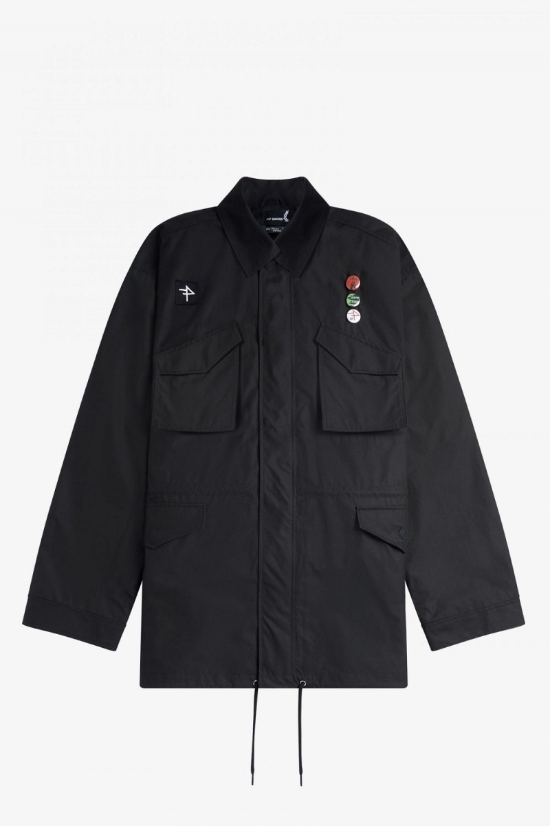 Fred Perry Utility Men's Jackets Black | PQCZR4923