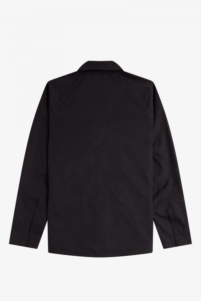 Fred Perry Utility Men's Shirt Black | QOGWA5194