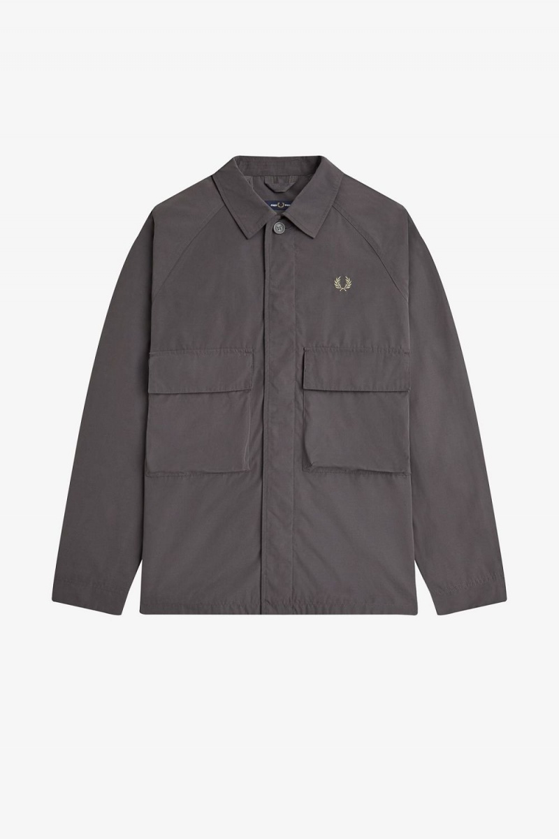 Fred Perry Utility Men's Shirt Gunmetal | OBTHZ0293