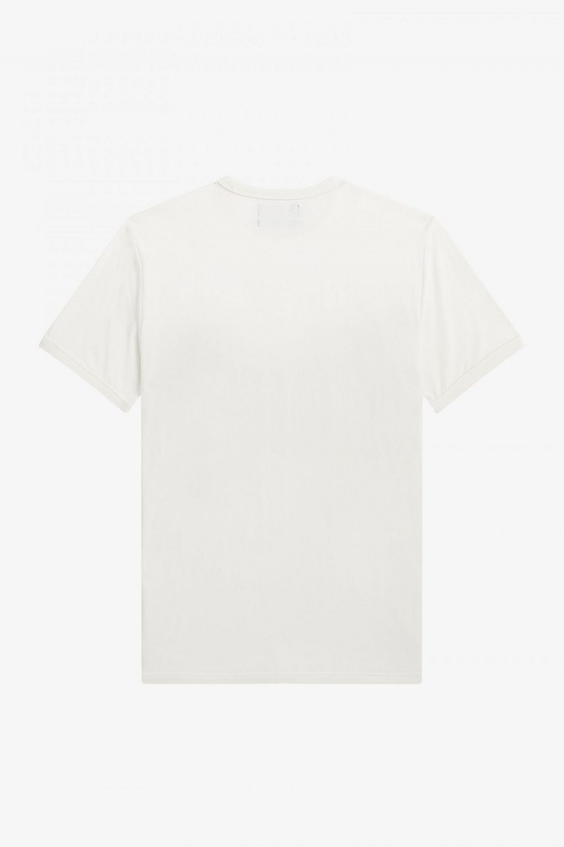 Fred Perry Vine Graphic Men's T-Shirt Snow White | KMBNA3629