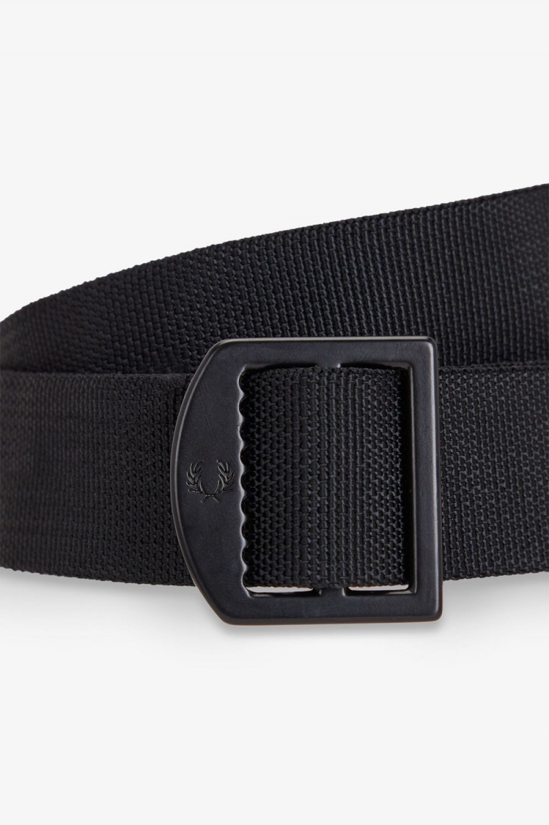 Fred Perry Webbing Men's Belts Black | WKHCR0698