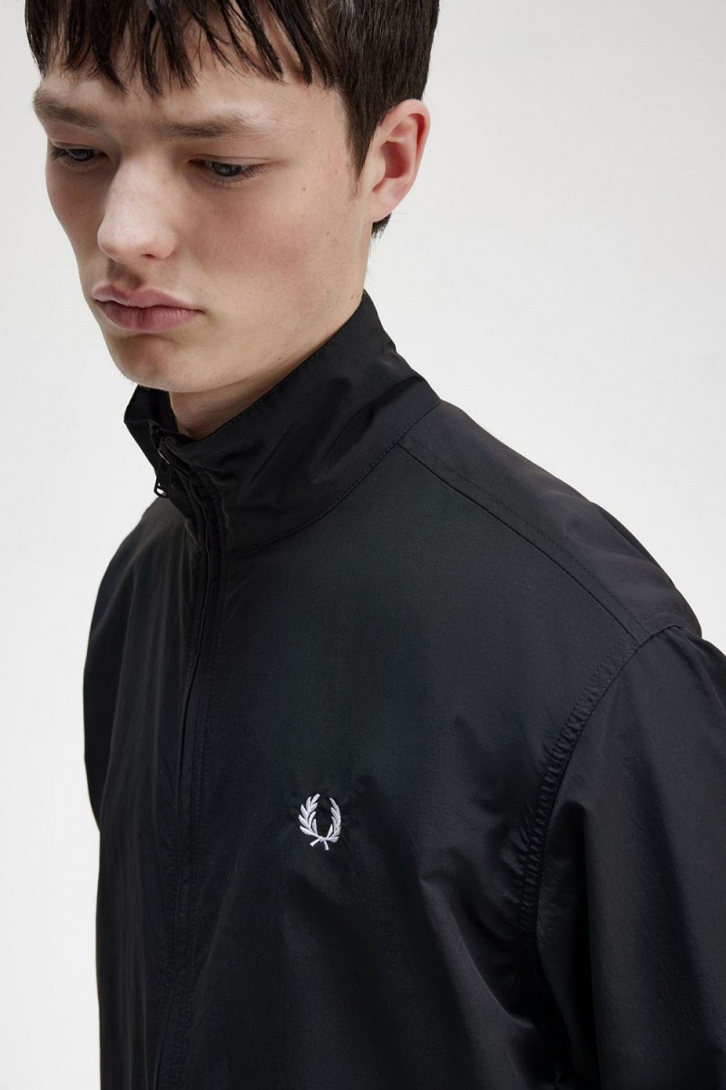 Fred Perry Woven Track Men's Jackets Black | EPGOK1350