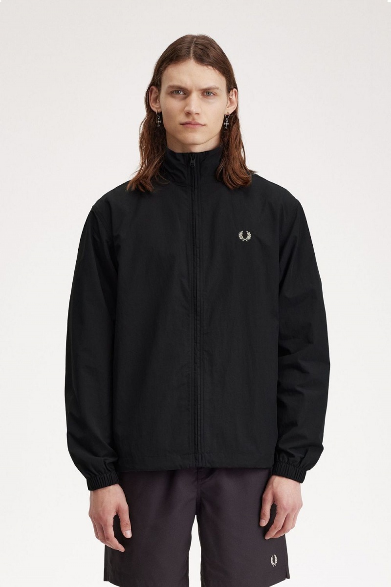 Fred Perry Woven Track Men's Jackets Black | EPGOK1350