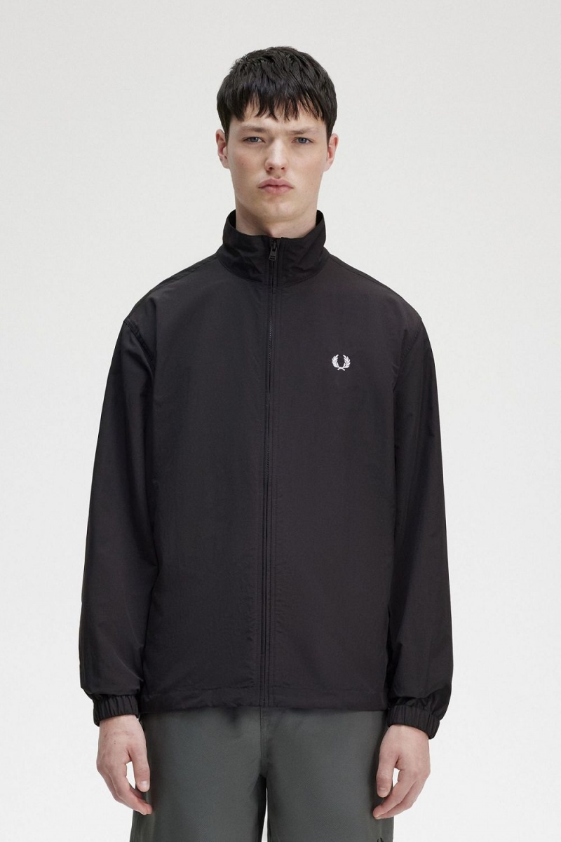 Fred Perry Woven Track Men\'s Jackets Black | EPGOK1350