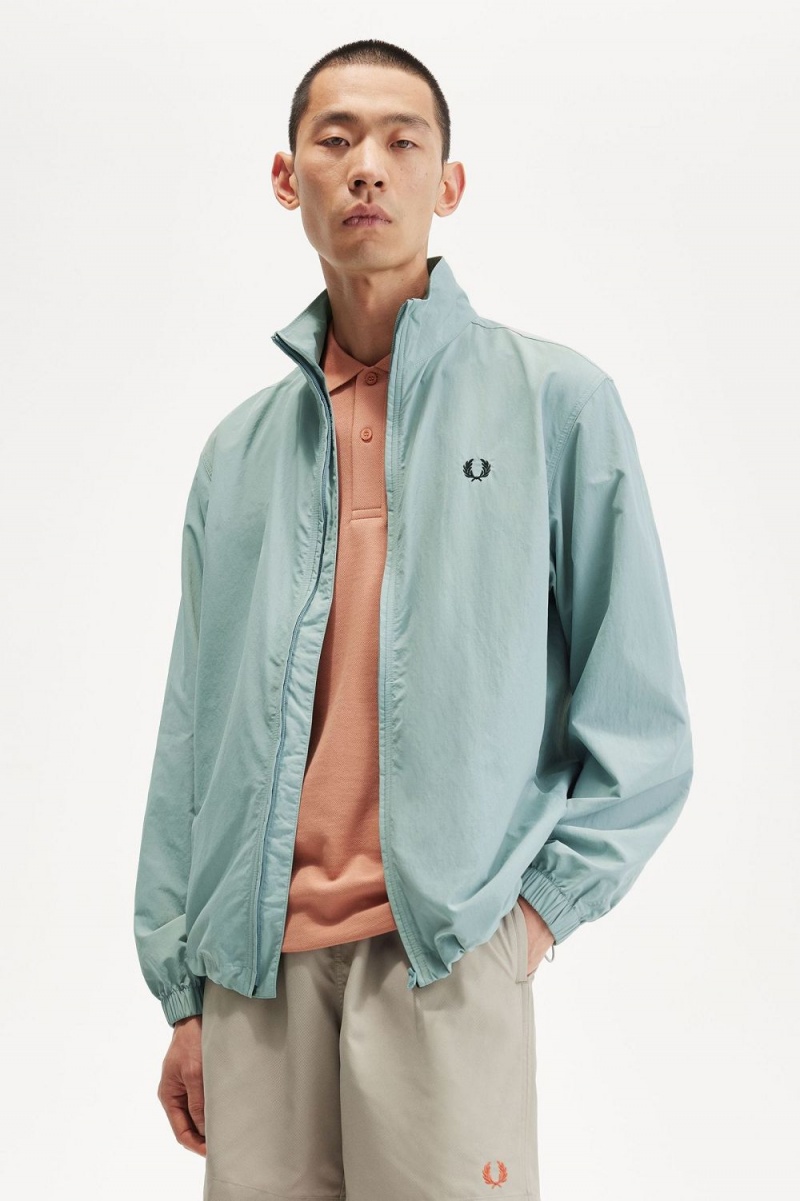 Fred Perry Woven Track Men's Jackets Silver Blue | SRMIT5840