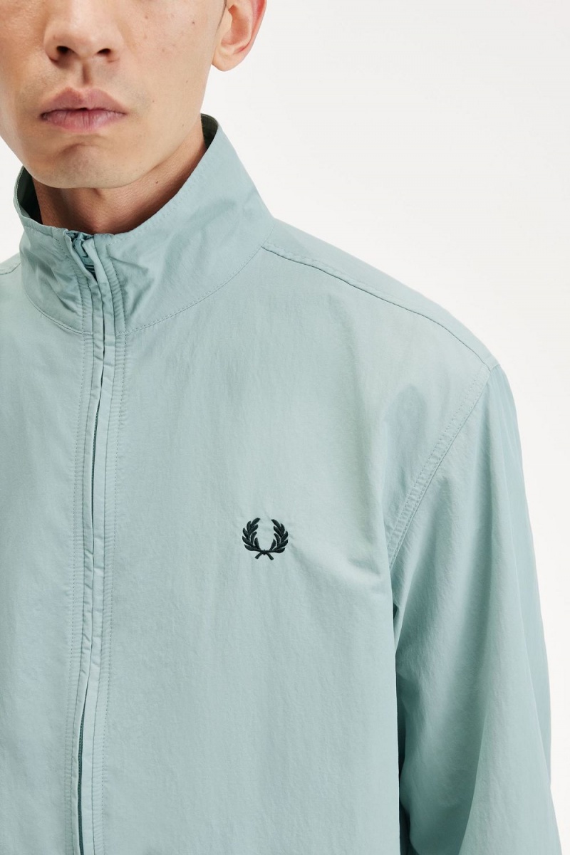 Fred Perry Woven Track Men's Jackets Silver Blue | SRMIT5840