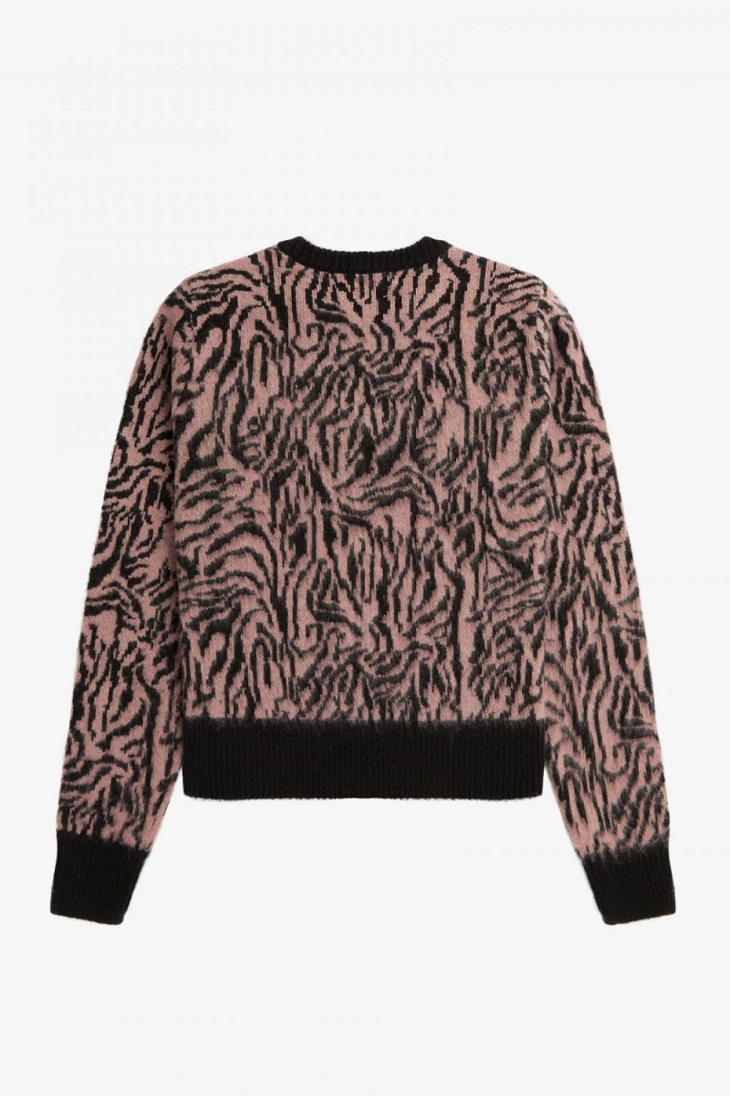 Fred Perry Zebra Women's Jumper Dusty Rose Pink | DTBJP3182