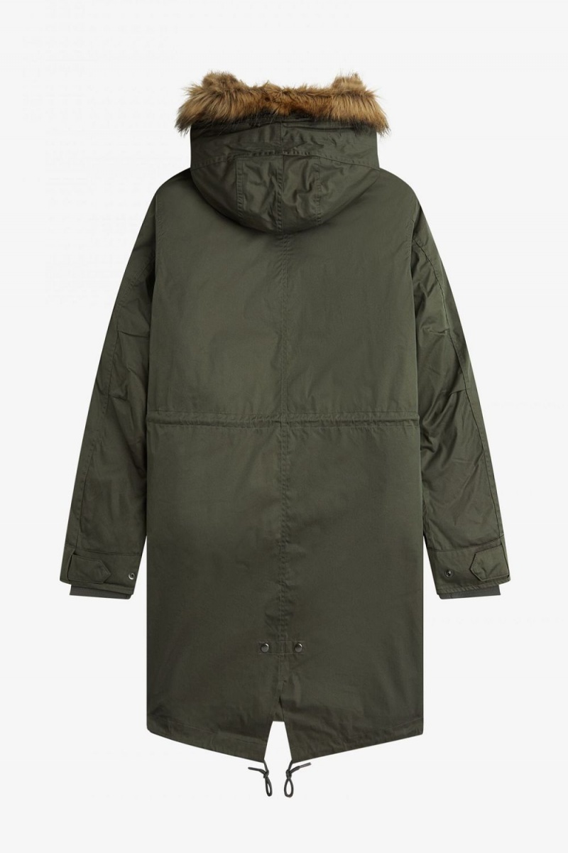 Fred Perry Zip-In Liner Men's Parka Field Green | WGCSO7526