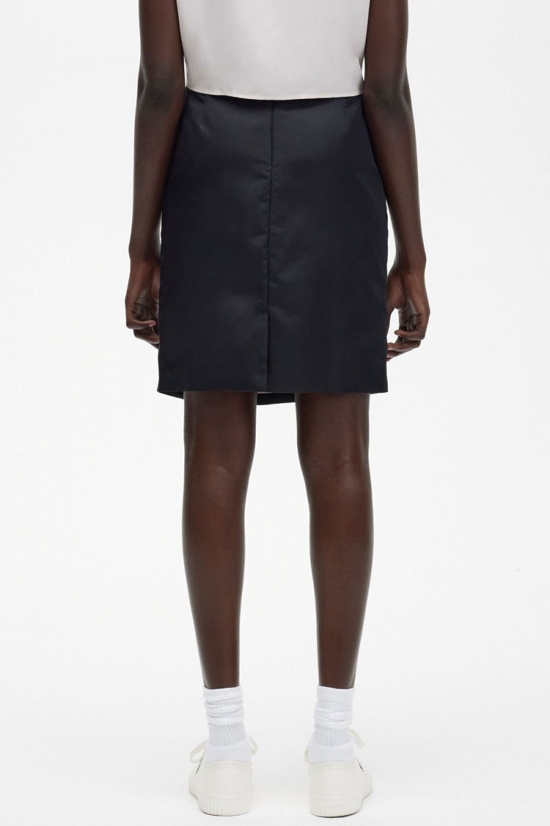 Fred Perry Zip Detail Women's Skirts Black | LOKDB5260