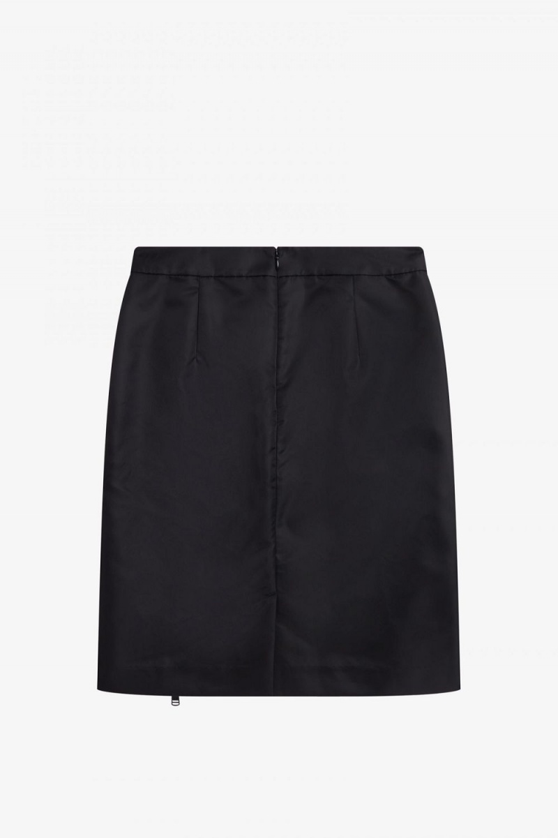 Fred Perry Zip Detail Women's Skirts Black | LOKDB5260